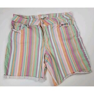 EST. 1946 Cato Denim Striped Multicolor Mid-Rise Women's Shorts Size 12